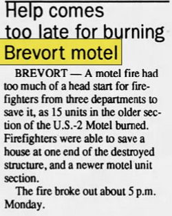 US-2 Motel - Jan 1993 Fire